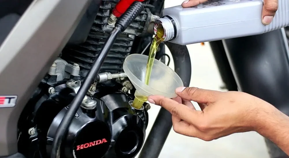 changing motorcycle engine oil